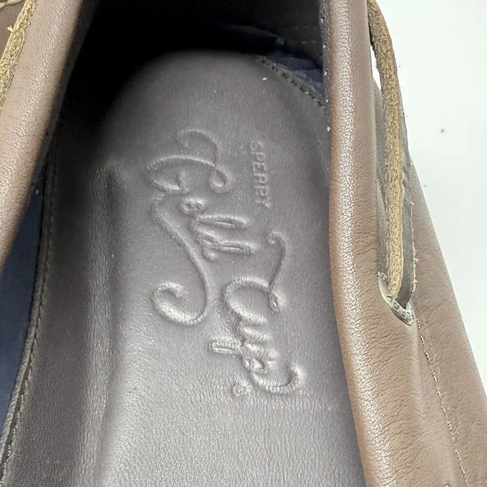 Sperry Gold Cup Boat Shoes Mens 12 M Brown Leather Casual Preppy Moccasins 2 Eye
